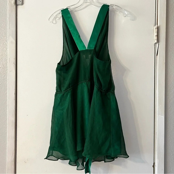 Victoria's Secret Gold Label Emerald Green Slip Chemis  Built in Shorts Sheer L - Picture 11 of 13